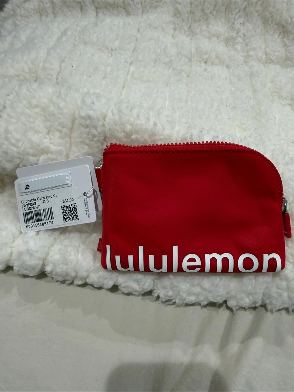 lululemon Red Clipable Card Pouch